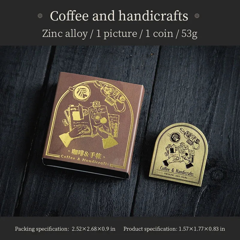 PoooliJournaling® Vintage Coffee-Themed Journal Clips