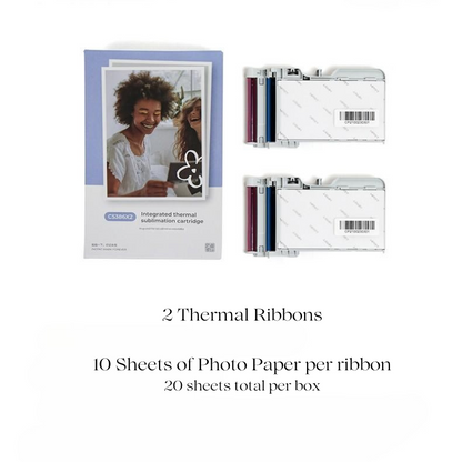 CP2100 Refill - 2 Thermal Ribbons and 20 Sheets of Paper