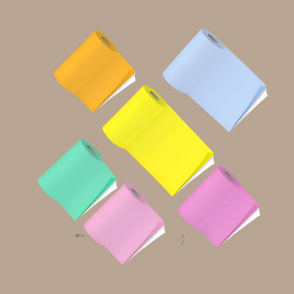 PoooliPaper® Sticky Colored Paper 6 Rolls - Version 2 - PoooliPrint