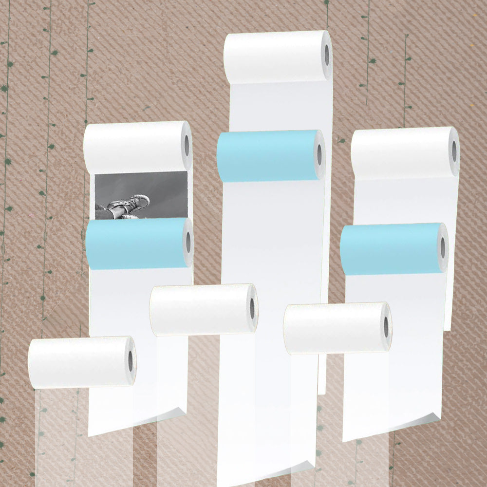 White Sticky Paper (3 rolls) + Special Photo Paper (3 rolls) + Semi-Transparent (1 roll or 3 rolls) - PoooliPrint