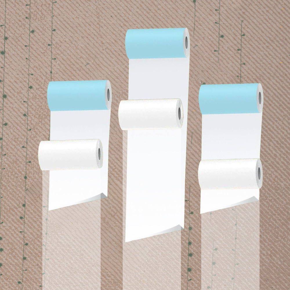 White Sticky Paper (3 rolls) + Semi-Transparent Paper (3 rolls) - PoooliPrint