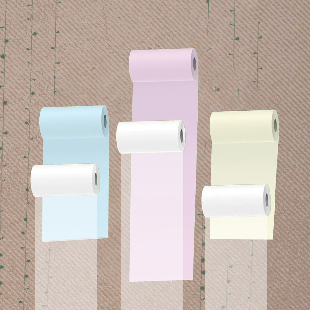 Sticky Semi-Transparent Paper (3 rolls) + Colored Paper (3 rolls) - PoooliPrint