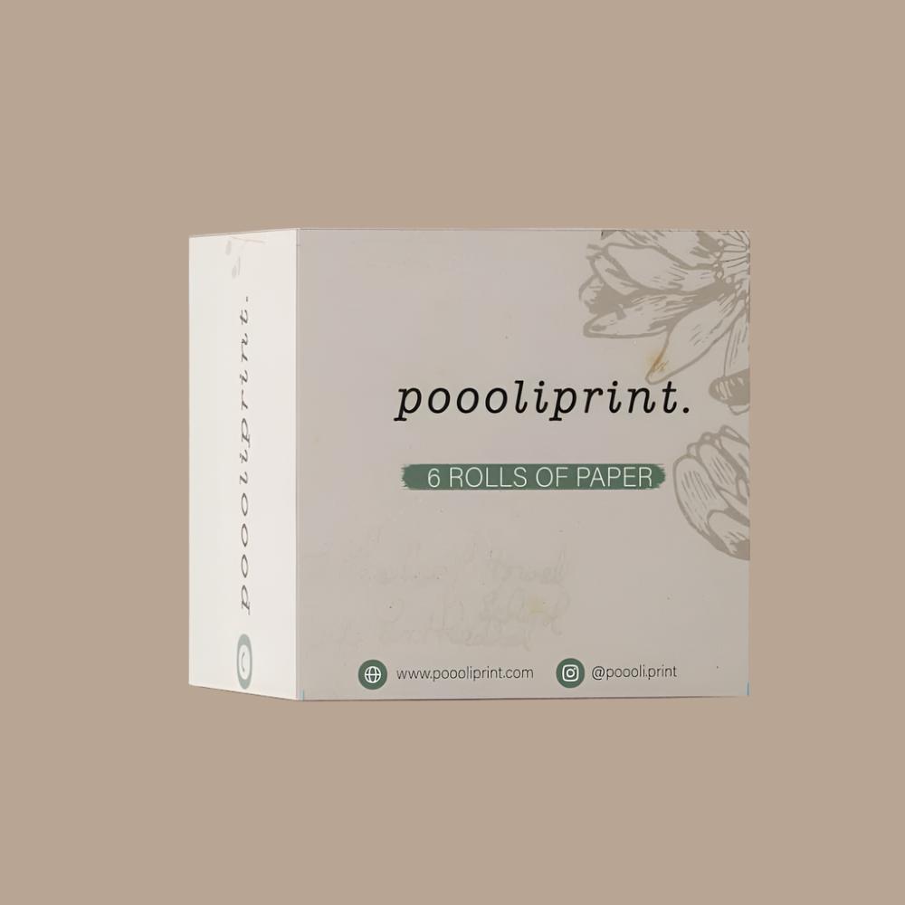 PoooliPaper® White Paper 3 Rolls (or 6 Rolls) - PoooliPrint