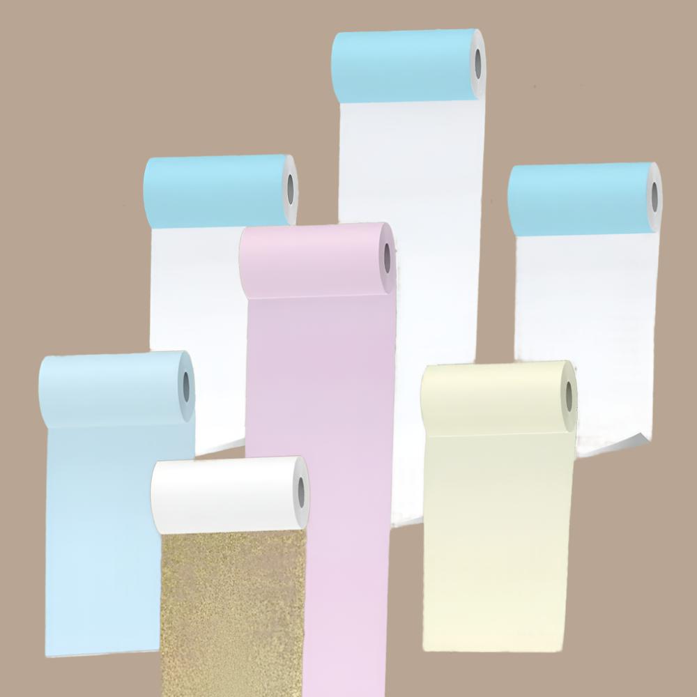 PoooliPaper® 3 rolls of White Sticky & Regular Colored Paper + 1 roll of  Sticky Gold Paper.