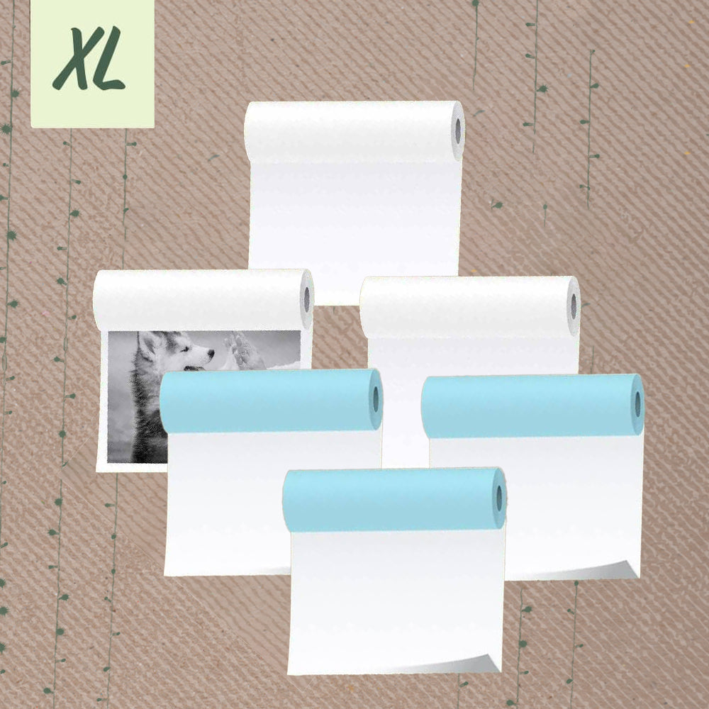 XL Sticky white paper 3 rolls (110mm) + XL Special Photo Paper 3rolls (110mm) - PoooliPrint