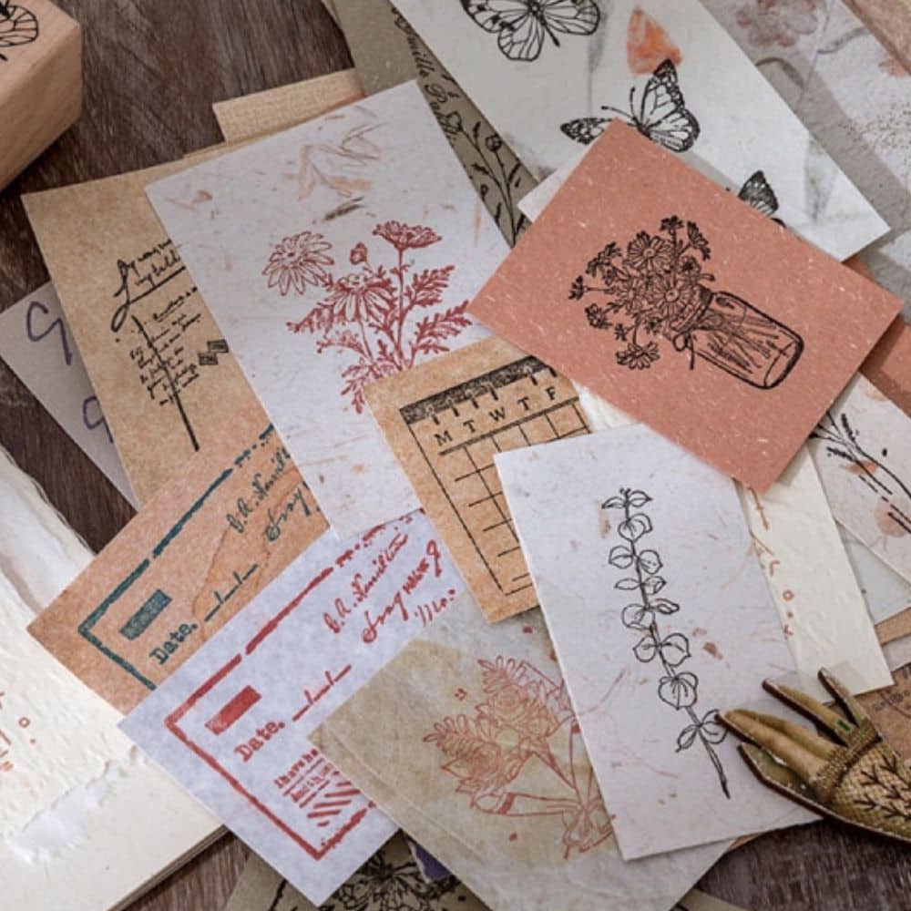 PoooliJournaling® Antique Paper and Stamps - PoooliPrint