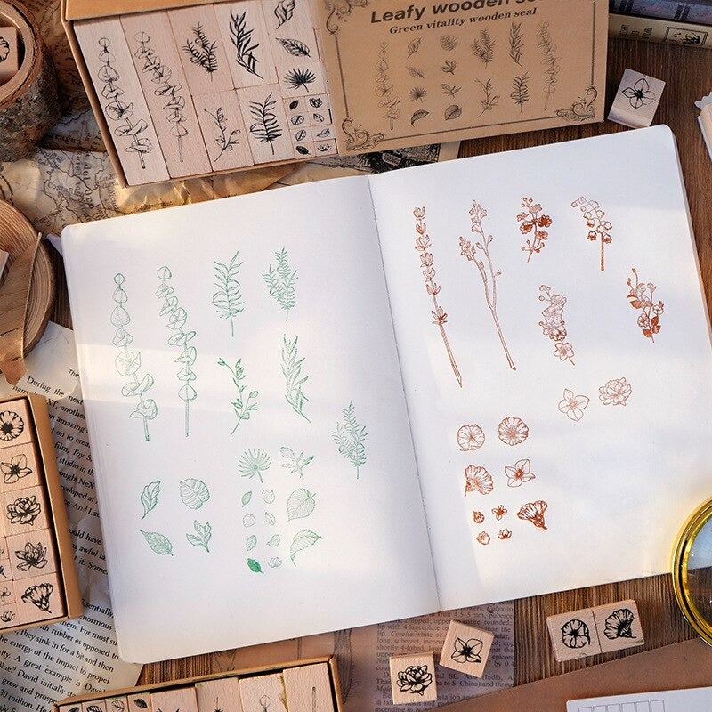 PoooliJournaling® Herbal Ink Stamps and 5 Inkpads - PoooliPrint