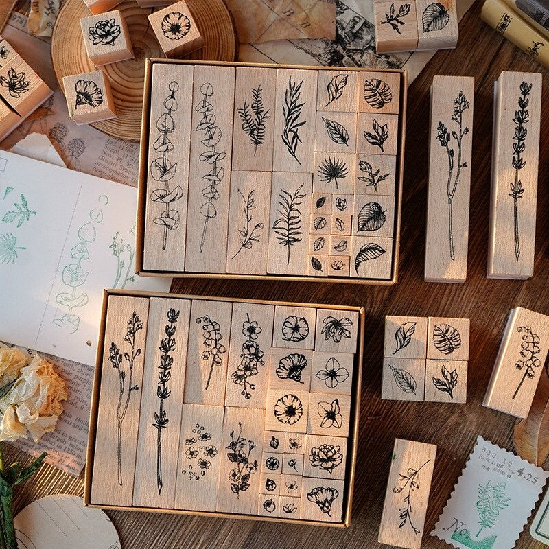 PoooliJournaling® Herbal Ink Stamps and 5 Inkpads - PoooliPrint