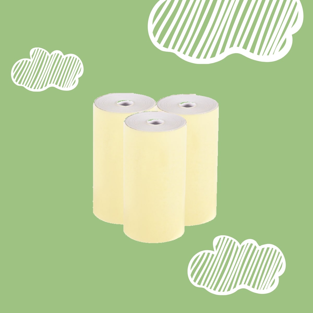 Sticky or Regular Colored Thermal Paper 3 Rolls